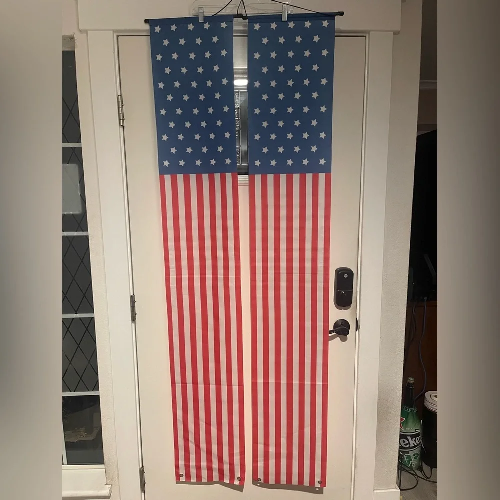 Patriotic American Flag Door Curtain